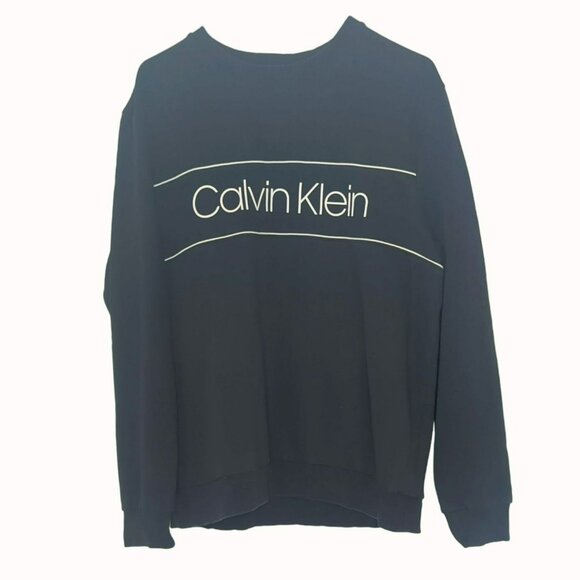 Calvin Klein Other - Calvin Klein Sweatshirt Mens Large Black Spell Out Logo Soft Fleece Pullover